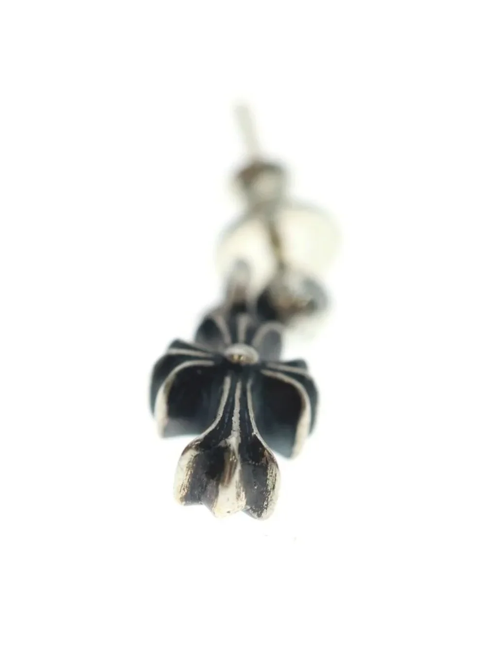 Chrome Hearts Drp Stck CH Crs Stack CH Cross Dropearrings Silver Earring